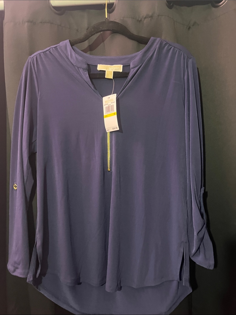 MICHAEL Michael Kors Navy Half-Zip Long Sleeve Tunic